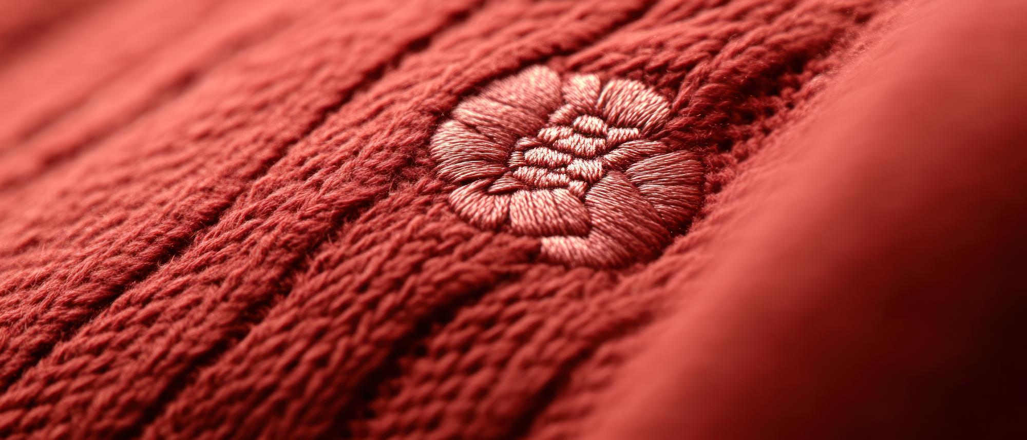 close up of embroidered badge